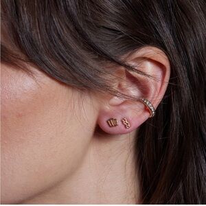 Nickel & Suede Libra Zodiac Studs